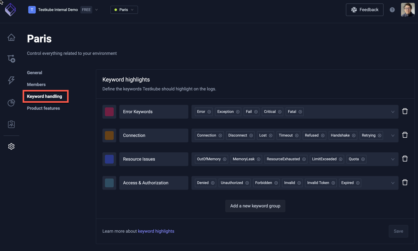 Keyword Handling