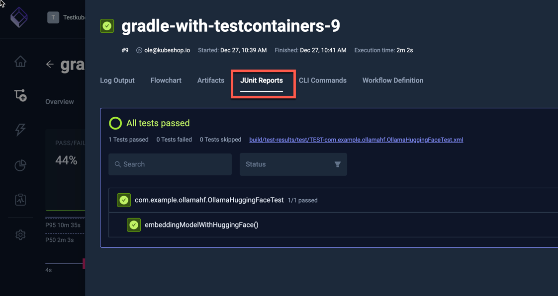 Ollama TestContainers JUnit Report