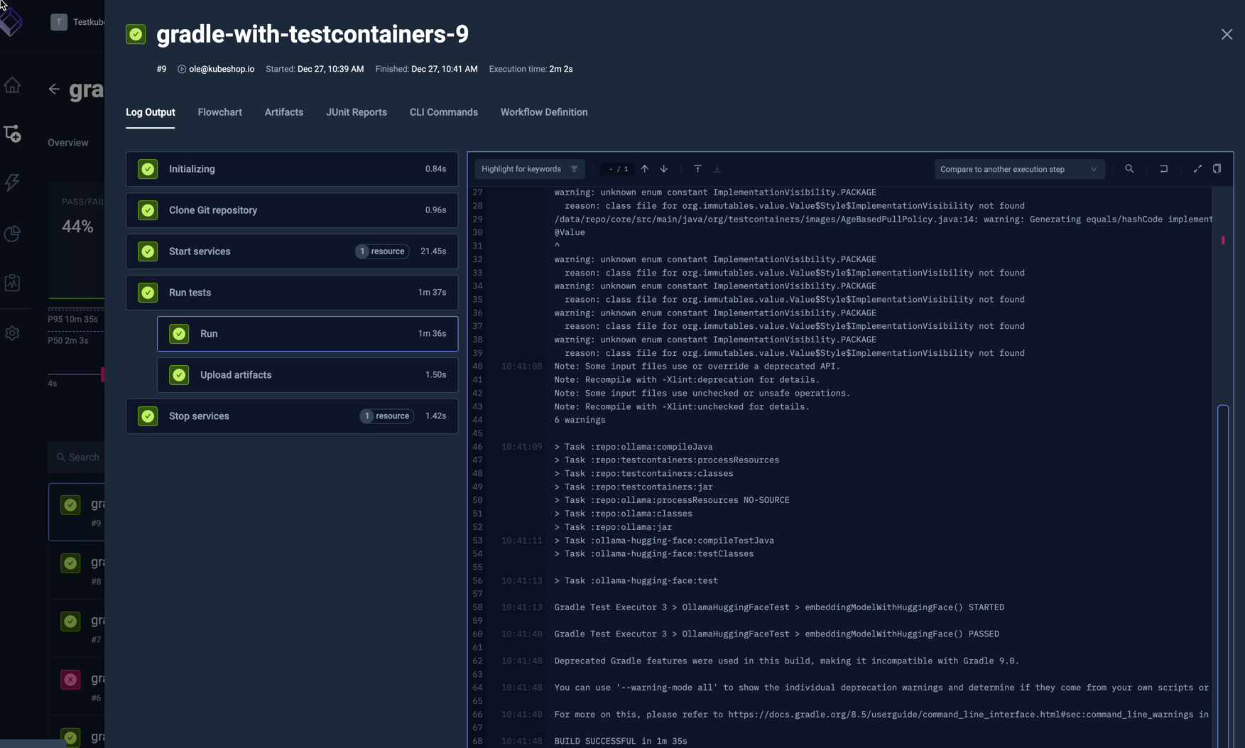 Ollama TestContainers Log Output